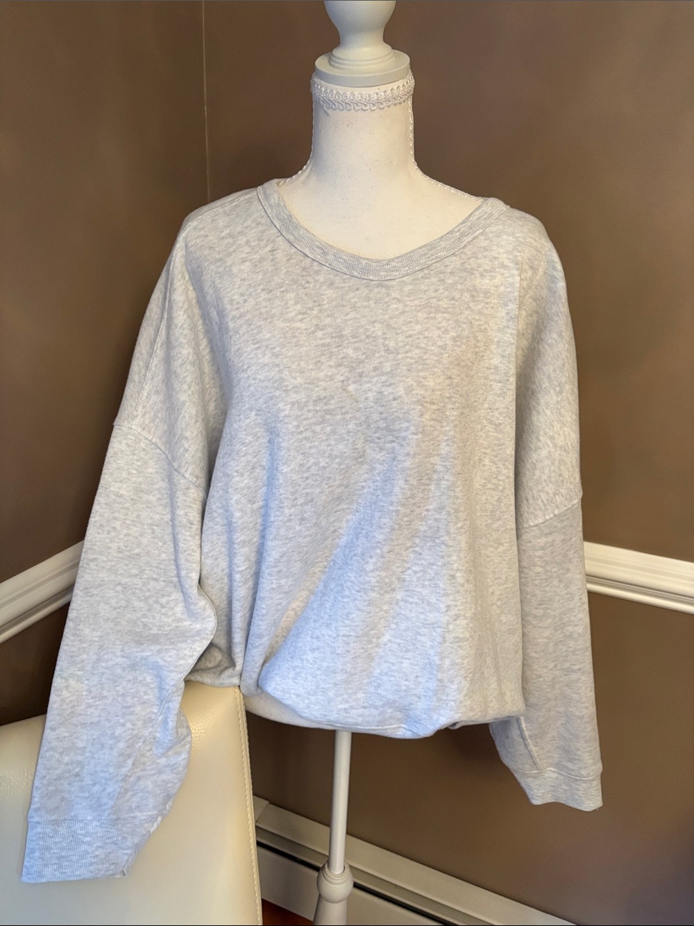 Ocean Drive Light Gray Women's Crewneck Sweatshirt